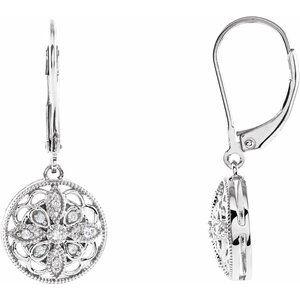 1/10 CTW Diamond Lever Back Earrings