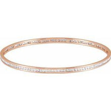 Load image into Gallery viewer, 2 1/4 CTW Diamond Stackable Bangle 8&quot; Bracelet
