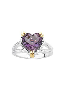 Amethyst Heart Ring