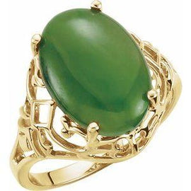 Nephrite Jade Openwork Ring