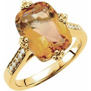 Citrine & .08 CTW Diamond Ring