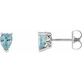 Genuine Blue Zircon Earrings