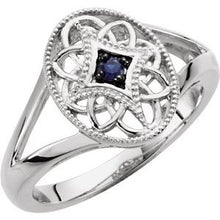 Load image into Gallery viewer, Blue Sapphire Granulated Filigree Ring
