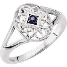 Load image into Gallery viewer, Blue Sapphire Granulated Filigree Ring
