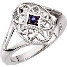 Load image into Gallery viewer, Blue Sapphire Granulated Filigree Ring
