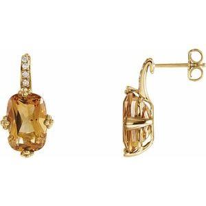 Citrine & .06 CTW Diamond Earrings