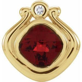 Mozambique Garnet & .03 CTW Diamond Pendant