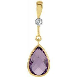 Amethyst & .015 Diamond Pendant