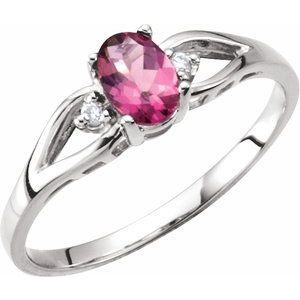 Pink Tourmaline & Diamond Accented Ring