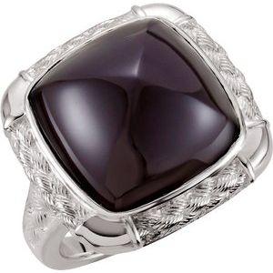 Onyx Woven-Design Ring