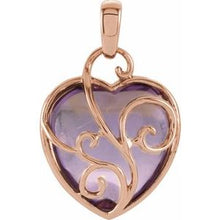 Load image into Gallery viewer, Cabochon Rose de France Heart Pendant
