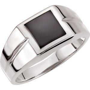 8 mm Square Onyx Ring