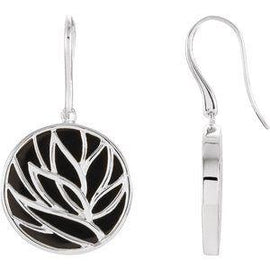 Onyx Floral-Inspired Earrings