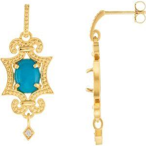 Turquoise & .03 CTW Diamond Earrings