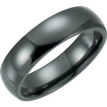 Load image into Gallery viewer, Black Titanium 6 mm Domed Polished Band
