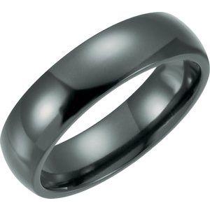 Black Titanium 6 mm Domed Polished Band