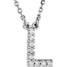 Load image into Gallery viewer, Initial A 1/8 CTW Diamond 16&quot; Necklace
