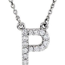 Load image into Gallery viewer, Initial A 1/8 CTW Diamond 16&quot; Necklace
