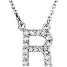 Load image into Gallery viewer, Initial A 1/8 CTW Diamond 16&quot; Necklace
