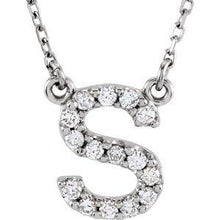 Load image into Gallery viewer, Initial A 1/8 CTW Diamond 16&quot; Necklace
