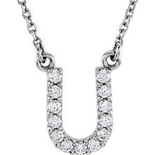 Load image into Gallery viewer, Initial A 1/8 CTW Diamond 16&quot; Necklace
