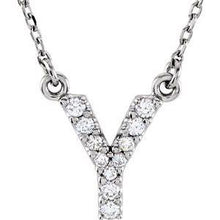 Load image into Gallery viewer, Initial A 1/8 CTW Diamond 16&quot; Necklace
