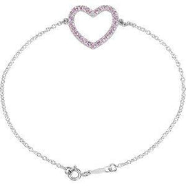 Pink Cubic Zirconia Heart 7