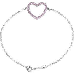 Pink Cubic Zirconia Heart 7