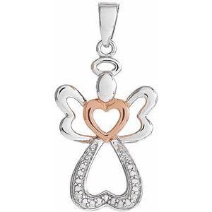 Gold Vermeil 28x12.6 mm Diamond Angel Pendant