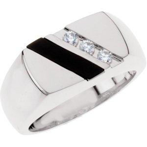 Onyx & 1/10 CTW Diamond Ring