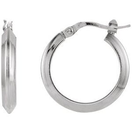 24 mm Round Knife Edge Tube Style Hoop Earrings
