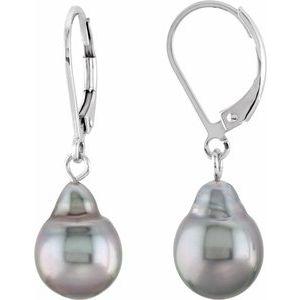 Tahitian Cultured Pearl Lever Back Earrings