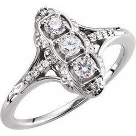1/3 CTW Diamond 3-Stone Ring