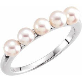 4-4.5 mm Five-Stone Pearl Ring