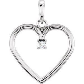 .03 CTW Diamond Heart Pendant