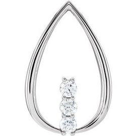 1/2 CTW Diamond 3-Stone Freeform Pendant