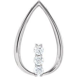1/2 CTW Diamond 3-Stone Freeform Pendant