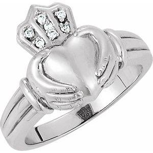 Ladies .03 CTW Diamond Claddagh Ring
