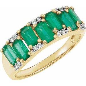 5 x 3 mm Emerald & .07 CTW Diamond Ring