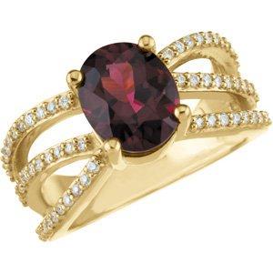 Rhodolite Garnet & Diamond Accented Ring