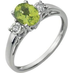 Peridot & .04 CTW Diamond Ring