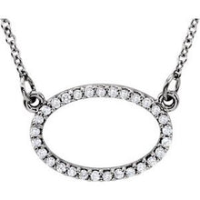Load image into Gallery viewer, 1/8 CTW Diamond Horizontal Oval 16&quot; Necklace
