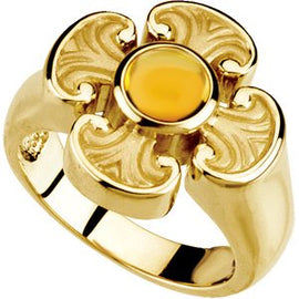 Citrine Maltese Cross Ring