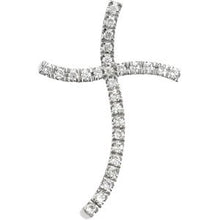 Load image into Gallery viewer, 1/3 CTW Diamond Wavy Cross Pendant
