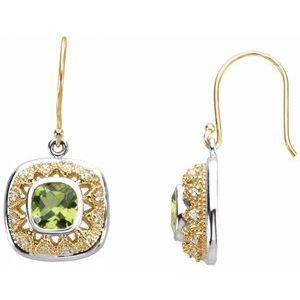 Peridot & Diamond Earrings