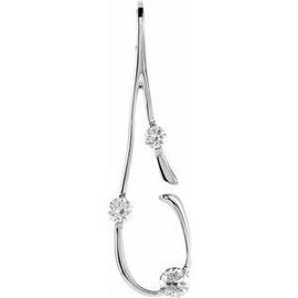 1/2 CTW Diamond Three-Stone Freeform Pendant