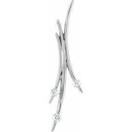 1/2 CTW Diamond 3-Stone Freeform Pendant