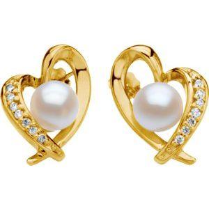 Pearl Heart Earrings