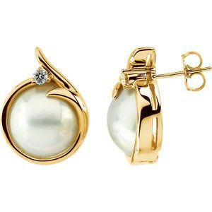 Accented Mabé Pearl Earrings