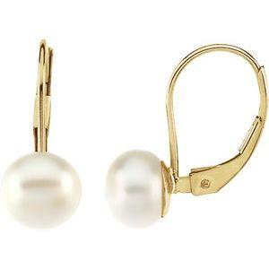 Freshwater Cultured Pearl Lever Back Earrings